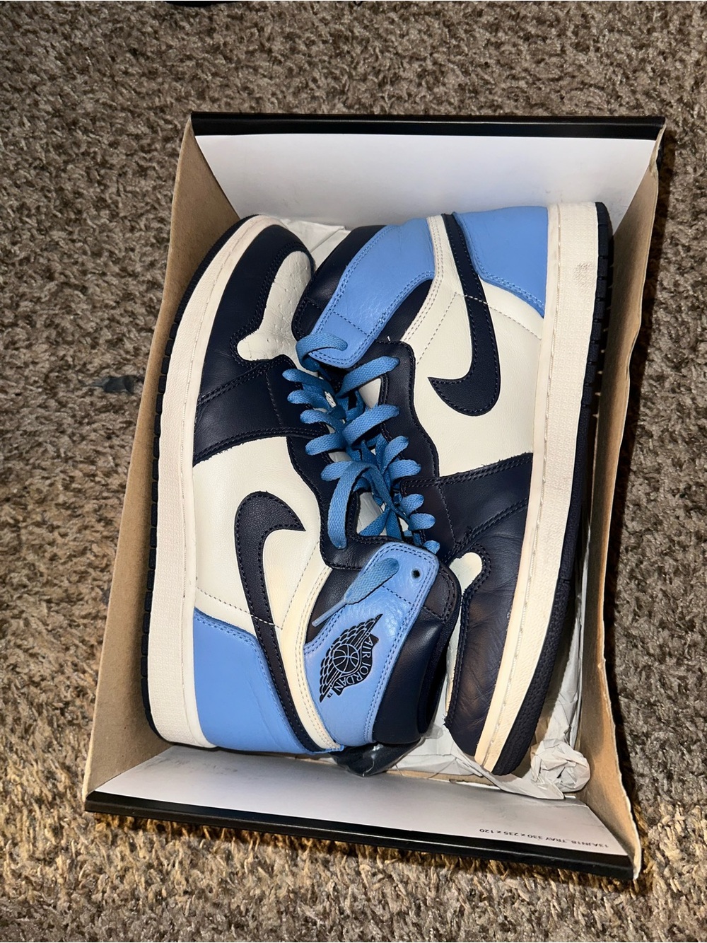 Nike Air Jordan 1 Mid White Navy University Blue - Men. Jordan 1 Obsidian